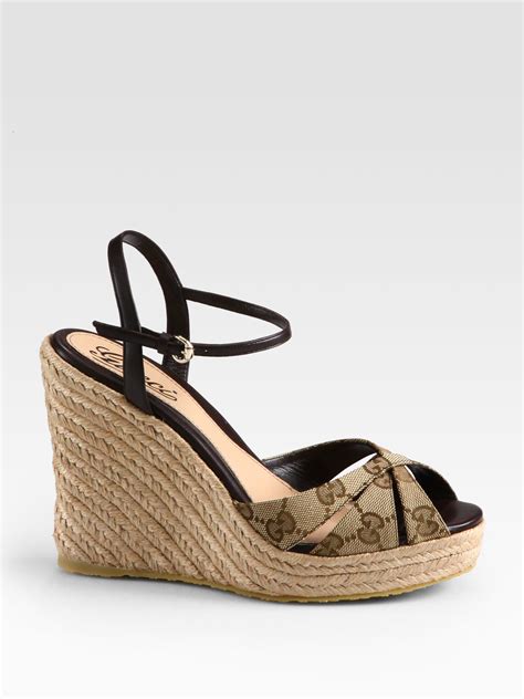 black gucci wedges|gucci canvas espadrilles.